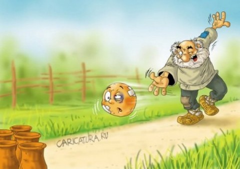 Карикатура про колобка