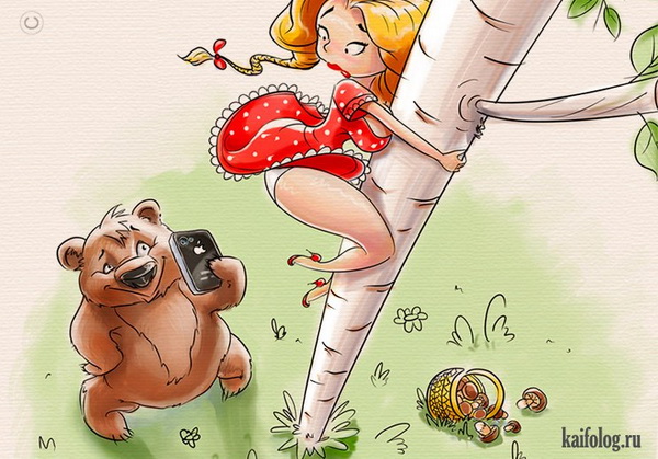 Карикатура Маша та Ведмідь